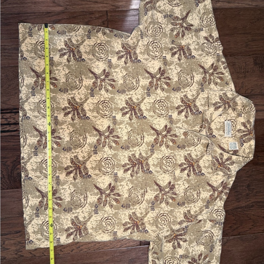 Vintage St. John’s Bay Men’s Patterned Textured Polo Shirt Earth Tone Print XXL - Picture 5 of 8